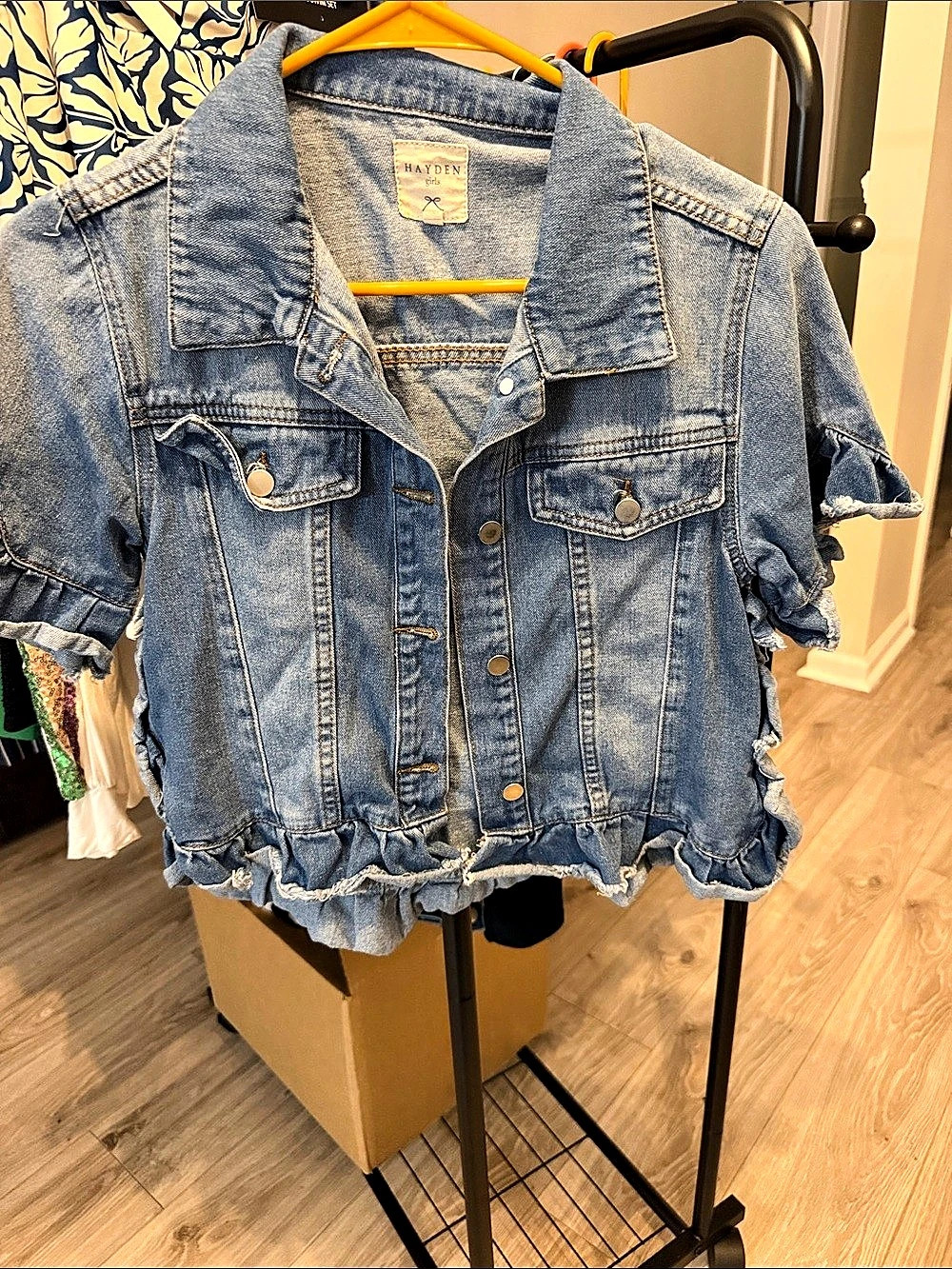 HAYDEN Girls Denim Jacket Size Large Blue or women small